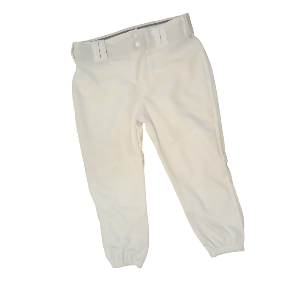 White Cotton Joggers with Elastic Cuffs